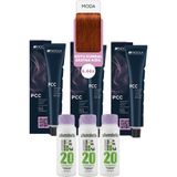 Alberobello Oksidan+Indola Pcc Saç Boyası 60 Ml. (3'er Adet) - 6.66x Koyu Kumral Ekstra Kızıl
