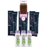 Alberobello Oksidan+Indola Pcc Saç Boyası 60 Ml. (3'er Adet) - 6.83 Koyu Kumral Çikolata Altın