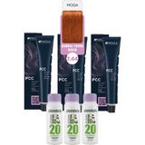 Alberobello Oksidan+Indola Pcc Saç Boyası 60 Ml. (3'er Adet) - 7.44 Kumral Yoğun Bakır