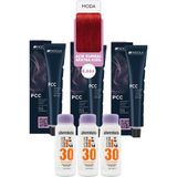 Alberobello Oksidan+Indola Pcc Saç Boyası 60 Ml. (3'er Adet) - 8.66x Açık Kumral Ekstra Kızıl