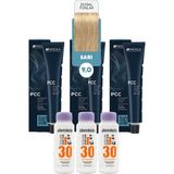Alberobello Oksidan+Indola Pcc Saç Boyası 60 Ml. (3'er Adet) - 9.0 Sarı