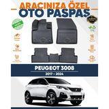 Alberto Rossi Alberto Rossı Peugeot 3008 2017+2024 3D Havuzlu Paspas - Siyah