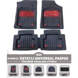 Alberto Rossi Toyota Auris 2006-2012 Model Uyumlu Enerox Kırmızı 5d Havuzlu Paspas Universal-Yumuşak Kaymaz Taban