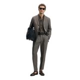 Alberto Smart Erkek Chino Pantolon Comfort Pileli Kahverengi
