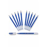ALBERTOS Isı ve Buhar ile Silinen Kumaş İşaretleme Kalem Seti 10 Adet Kalem İçi ve 1 Adet Kalem Mavi 2.50 ml
