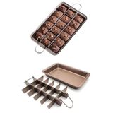 Albetto 18 Bölmeli Brownie Kek Kalıbı Paslanmaz Çelik Yanmaz Yapışmaz Kek Kalıbı Fırın Tepsisi