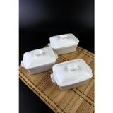 ALBETTO 3 lü Mini Porselen Kahvaltılık, Sosluk, Reçellik 12*9cm