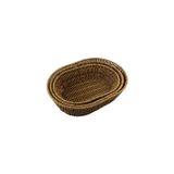Albetto 3 lü Rattan Plastik Sepet, Ekmeklik , Meyve Sepeti Oval 3 Boy 3716