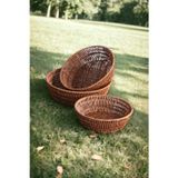 Albetto 3 lü Rattan Plastik Sepet, Ekmeklik , Meyve Sepeti Yuvarlak 3 Boy 3717/3lü