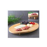 Albetto Ayaklı Bambu Tepsi Oval 37*28cm Servis Sunum Tepsi