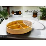 Albetto Bambu Oval Organizer Kutu, Takı Saklama Kutusu Akrilik Kapak