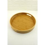 Albetto Bambu Tepsi Yuvarlak Servis Sunum Tepsi 30cm