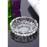 ALBETTO Cam Kristal Lüks Küllük - Kül Tablası - Yuvarlak Kül Tabağı-Çap 12cm