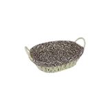 Albetto Hasır Rattan Ekmeklik Ekmek Sepeti Oval Kumaşlı