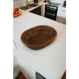 ALBETTO Hasır Rattan Ekmeklik Ekmek Sepeti Oval