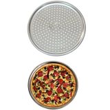 ALBETTO Paslanmaz Çelik Pizza Tepsisi 34cm Büyük Boy Pizza Tepsisi