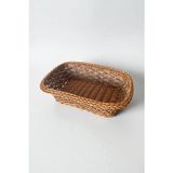 ALBETTO Plastik Rattan Ekmeklik, Ekmek Sepeti Dikdörtgen Kahve