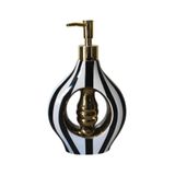 Albetto Porselen 500ml Sıvı Sabunluk Siyah Beyaz k282