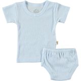 Albimini 42769 Mavi Minidamla Kaşkorse Bebe Kısa Kol Çamaşır Takımı