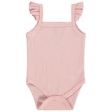 Albimini Askılı Fırfırlı 0-18 Ay Çıtçıtlı Badi - Pembe