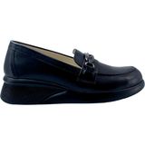 Albini 2630Z707 Hakiki Deri Kadın Loafer Ayakkabı - Siyah