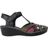 Albini Hakiki Deri Comfort Dolgu Topuk Kadın Sandalet | ALB2660209Y - Siyah