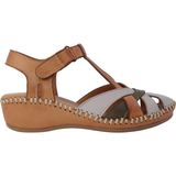 Albini Hakiki Deri Comfort Dolgu Topuk Kadın Sandalet | ALB2660209Y - Taba