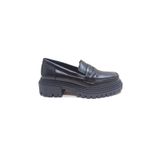 ALBİNİ SİYAH DERİ KADIN LOAFER AYAKKABI