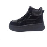 Albini Siyah Deri Kadın Sneaker Bot Ayakkabı