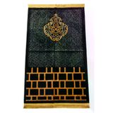 Albion Kabe Motifli Kadife Seccade Siyah