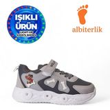 Albishoes Çocuk Sevimli Dost Köpek Figürlü Işıklı Mevsimlik Kışlık Çocuk Okul Sneaker Spor Ayakkabı - Füme