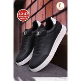 Albishoes Erkek Anatomik Rahat Yumuşak Esnek Taban Günlük Yürüyüş Sneaker Spor Ayakkabı (40-47) - Siyah - Beyaz