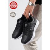 Albishoes Erkek Büyük Numara Özel Numara Kışlık Cilt Sneaker Battal Mevsimlik Spor Ayakkabı - Siyah - Beyaz