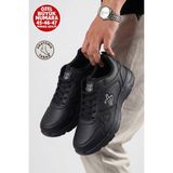 Albishoes Erkek Büyük Numara Özel Numara Kışlık Cilt Sneaker Battal Mevsimlik Spor Ayakkabı - Siyah