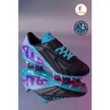 Albishoes Erkek Çim Halısaha Krampon Ithal Taban Ayağı Saran Esnek Konforlu Krampon Futbol Ayakkabı - Siyah - Mor