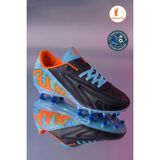 Albishoes Erkek Çim Halısaha Krampon Ithal Taban Ayağı Saran Esnek Konforlu Krampon Futbol Ayakkabı - Siyah - Turuncu