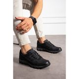 Albishoes Erkek Deri Kaymaz Suya Dayanıklı Kışlık Outdoor Anatomik Trekking Deri Ayakkabı - Siyah