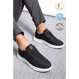 Albishoes Erkek Hafif Rahat Yumuşak Taban Keten Günlük Casual Erkek Ayakkabı Erkek Spor Ayakkabı - Siyah