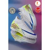 Albishoes Erkek Halı Saha Ayakkabı Kaliteli Ithal Taban Çim Saha Çoraplı Ayağı Saran Esnek Konforlu - Beyaz