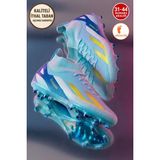 Albishoes Erkek Halı Saha Krampon Kaliteli Ithal Taban Çim Saha Çoraplı Ayağı Saran Esnek Konforlu - Mavi