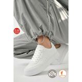 Albishoes Erkek Kadın Çocuk Kombin Tüm Yaşlar Rahat Hafif Yumuşak Taban Yazlık Sneaker Spor Ayakkabı - Beyaz