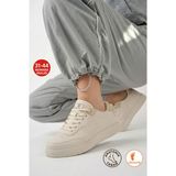 Albishoes Erkek Kadın Çocuk Kombin Tüm Yaşlar Rahat Hafif Yumuşak Taban Yazlık Sneaker Spor Ayakkabı - Krem