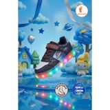 Albishoes Erkek Kız Çocuk Bebek Yazlık Hafif Rahat Yumuşak Taban Cırtlı Işıklı Sneaker Spor Ayakkabı - Lacivert - Turuncu