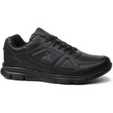 Albishoes Erkek Mevsimlik Cilt Hafif Anatomik Büyük Numara Erkek Sneaker Spor Ayakkabı (45-48) - Siyah