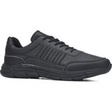 Albishoes Erkek Mevsimlik Cilt Özel Numara Büyük Numara Battal Sneaker Spor Ayakkabı (48-50) - Siyah