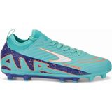 Albishoes Erkek Yeni Sezon Valcor Bilekli Boğazlı Çoraplı Çim Dişli Halısaha Krampon Futbol Ayakkabı - Turkuaz - Mor