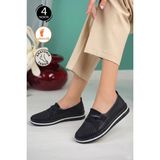 Albishoes Kadın 4 Noktalı Toka Detay Anatomik Kaymaz Taban Rahat Hafif Günlük Ayakkabı Anne Ayakkabı - 0 - Siyah