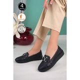 Albishoes Kadın 4 Noktalı Toka Detay Anatomik Kaymaz Taban Rahat Hafif Günlük Ayakkabı Anne Ayakkabı - 00-Siyah