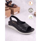 Albishoes Kadın Anne Sandalet Yumuşak Hafif Rahat Taban Anatomik Yazlık Kadın Sandalet Terlik - Siyah-001