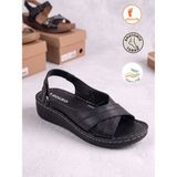 Albishoes Kadın Anne Sandalet Yumuşak Hafif Rahat Taban Anatomik Yazlık Kadın Sandalet Terlik - Siyah-128